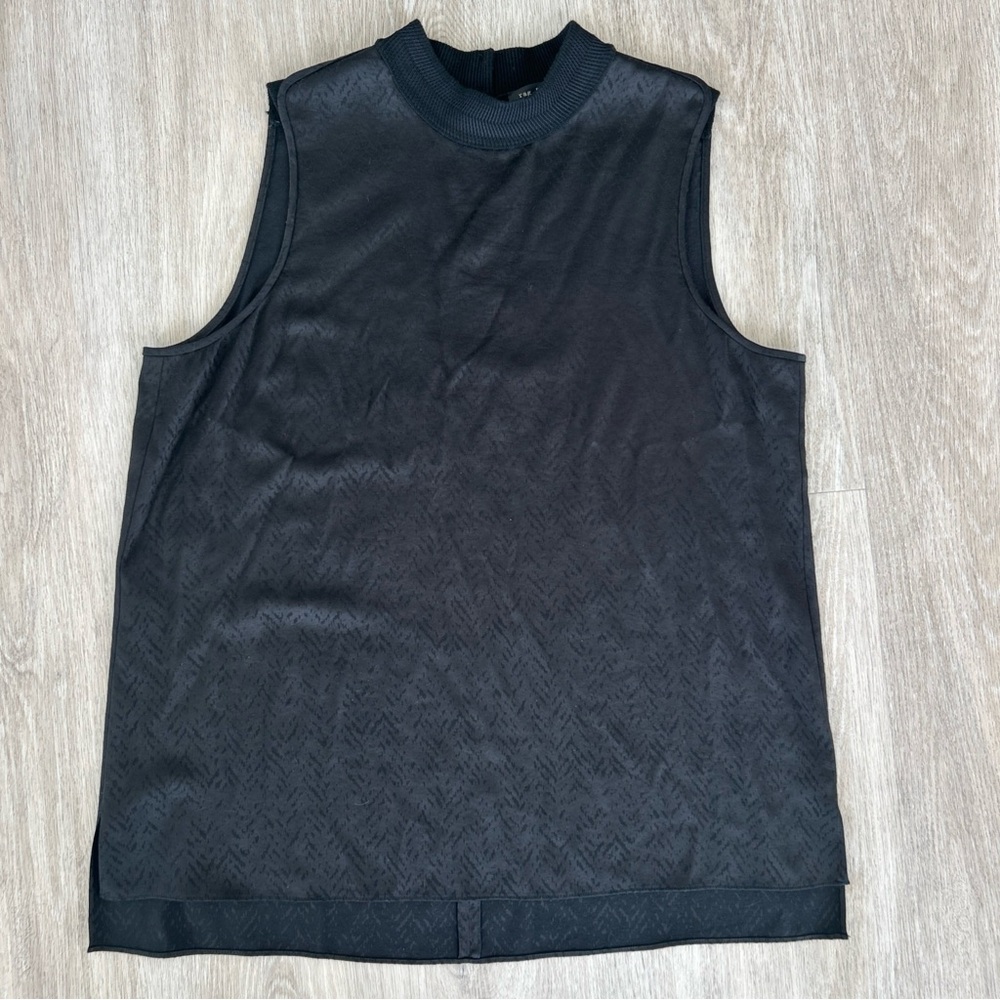 Rag & Bone Letti Jacquard Mock Neck Sleeveless Blouse Women’s M Black